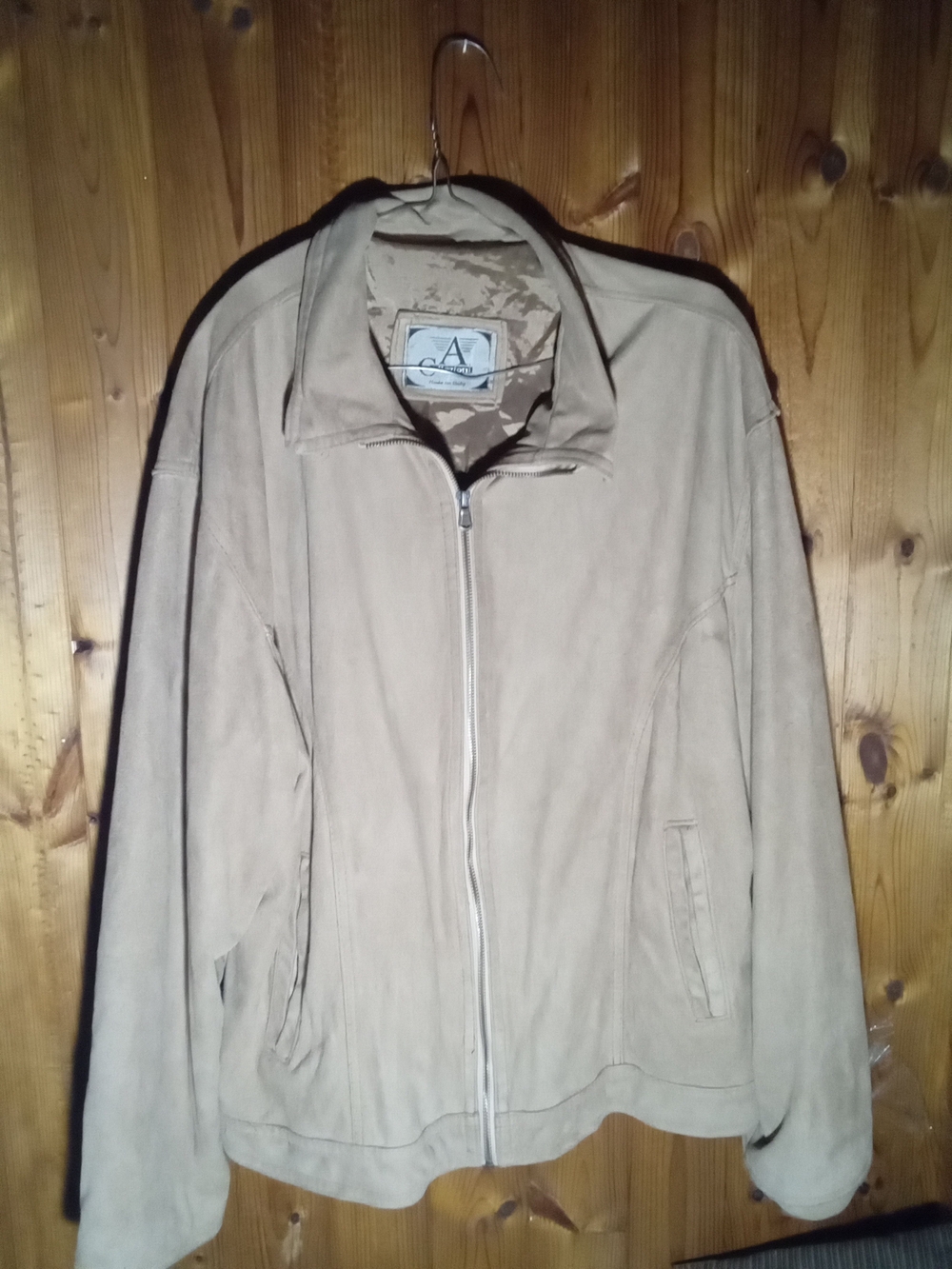 Armani Collezioni Light Beige Suede Zip Jacket